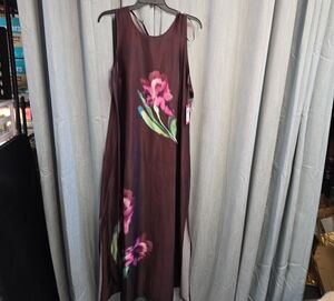 Vince Camuto Burgundy Floral Maxi Dress